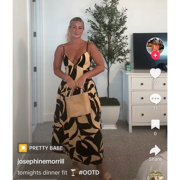 MON RENN viral bloggers favorite 100% cotton surreal midi dress NWT - Picture 8 of 16